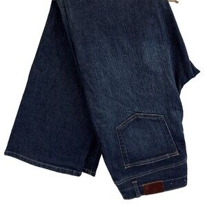 Lands End Womens Sz 10 x 31 Boot Cut Jeans Blue Dark Orig Fit Western Heritage
